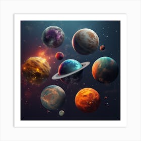 Planets In Space Art Print