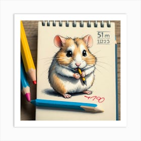 Hamster Drawing 2 Art Print