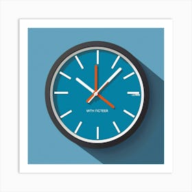 Flat Vector Illustration Of A Wall Clock Art Print