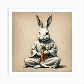 Rabbit In A Robe Art Print