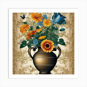 Sunflowers In A Vase Art Print