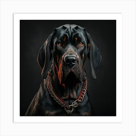 Black dog Art Print