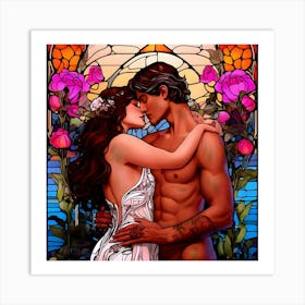 Kissing Couple Art Print