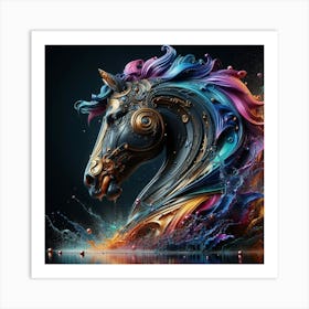 Abstract Horse Head 1 Art Print