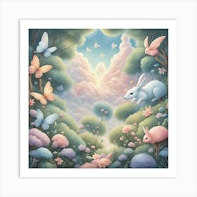 Rabbits In The Sky Art Print