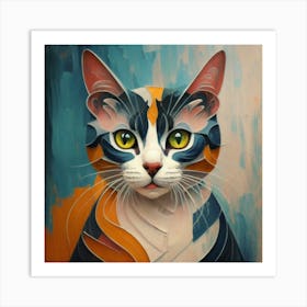 Abstract Cat Painting Art Print