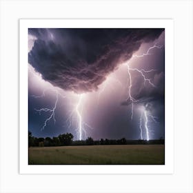 Lightning In The Sky 5 Art Print