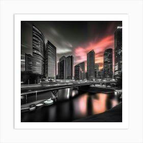 Singapore Skyline Art Print