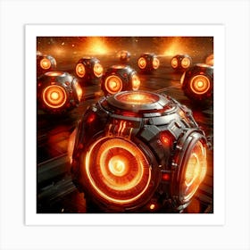 A Detailed Sci Fi Depiction Of Firestorm Mines Art Print