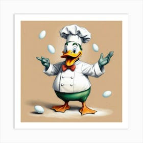 Chef Duck 25 Art Print