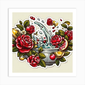 Roses And Lemons Art Print