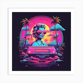 80s Girl In Sunglasses Art Print