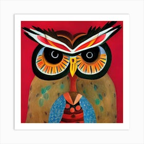 Decorative Owl Illustration Art Print