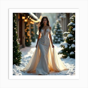 Woman In A Wedding Dress 1 Art Print