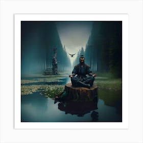 Meditation In The Forest Art Print