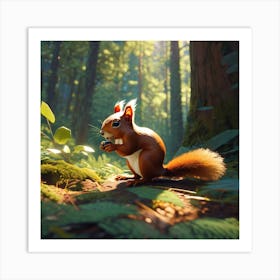 Squirrel In The Forest 417 Art Print