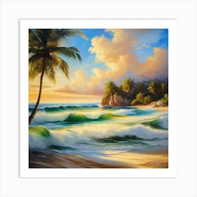 Sunset At The Beach 75 Art Print