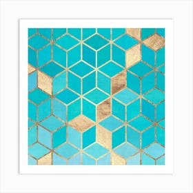 Geometry with golden lines 8 Art Print