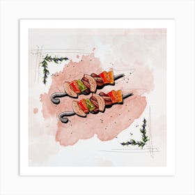 Grilled Skewers Art Print