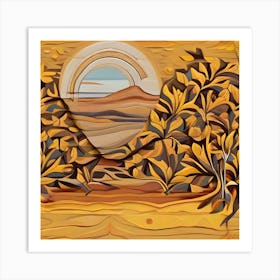 Sunset In The Desert Art Print