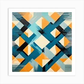 Abstract Geometric Painting, Produce A Monochromatic Abstract Artwork Overlapping Squares And Rectangles Art Print