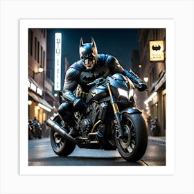 Batman On A Motorcycle yjb Art Print