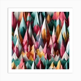 Origami Mountains Art Print