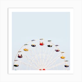 Ferris wheel half square photo color photography Art Print