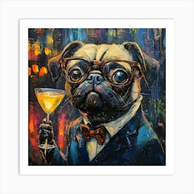 Gentleman Pug 2 Art Print