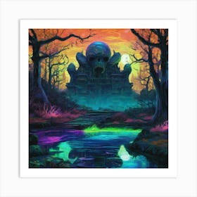 Spooky Castle Art Print