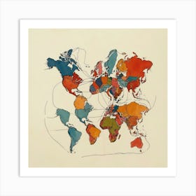 World Map 1 Art Print