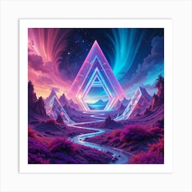 Geometric landscape Art Print