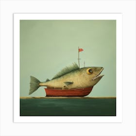 Fish On A Boat Art Print