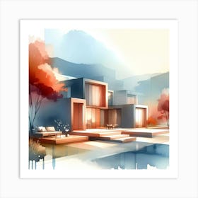 Watercolor House Art Print