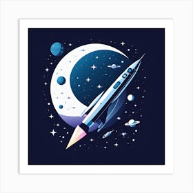 Space Rocket Art Print