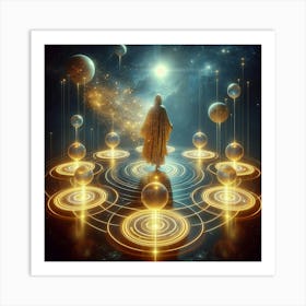 Man In A Circle Of Stars Art Print