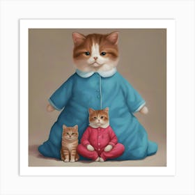 Dolls Cat On Night Time Art Print