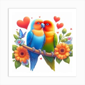 Parrot of Lovebirds 3 Art Print