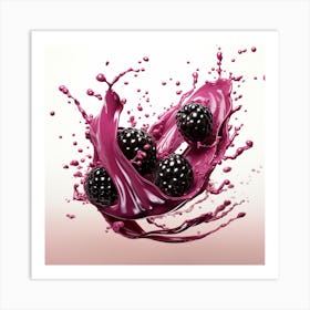 Blackberry Splash 1 Art Print