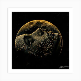 Lunar Moon - Waning Moon Art Print