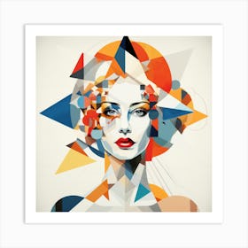 Abstract Geometrical Swedish Woman 03 Art Print