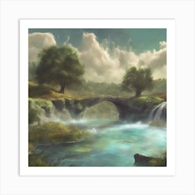 Bridge Over A River Art Print