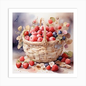 A basket of fruits 1 Art Print