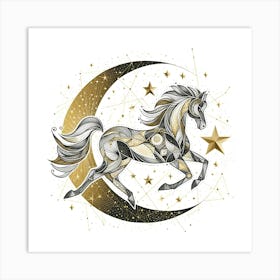 Horse On The Moon Art Print