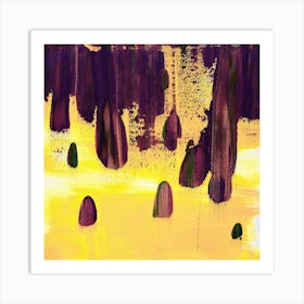 Drops - Yellow Plum Art Print