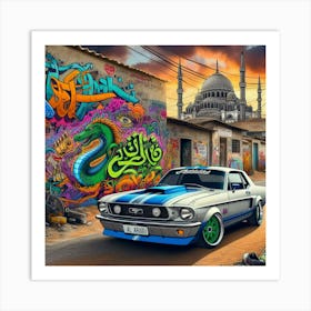 Graffiti Mustang Art Print