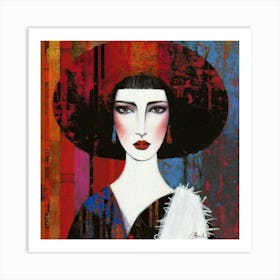 Woman In A Hat 3 Art Print