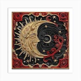 Moon And Stars 1 Art Print