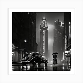 Night In New York City 1 Art Print