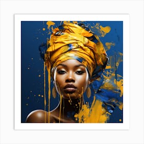 African Woman With Yellow Turban Art Print